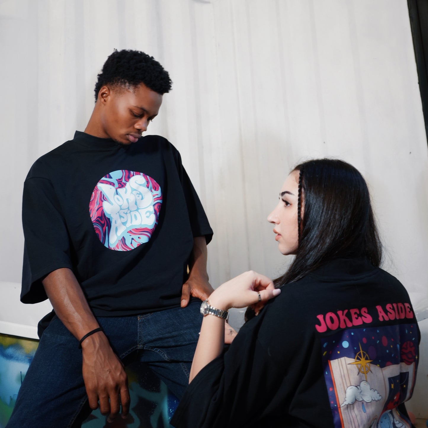 "A" Student T-shirt in BLACK
