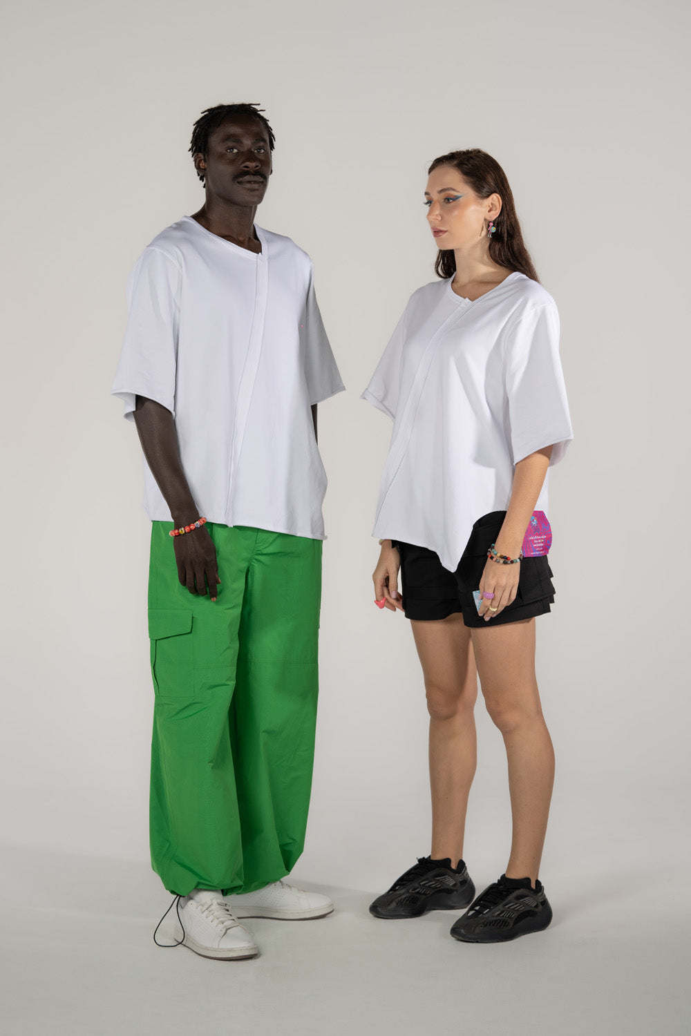 Asymmetrical Tee in White