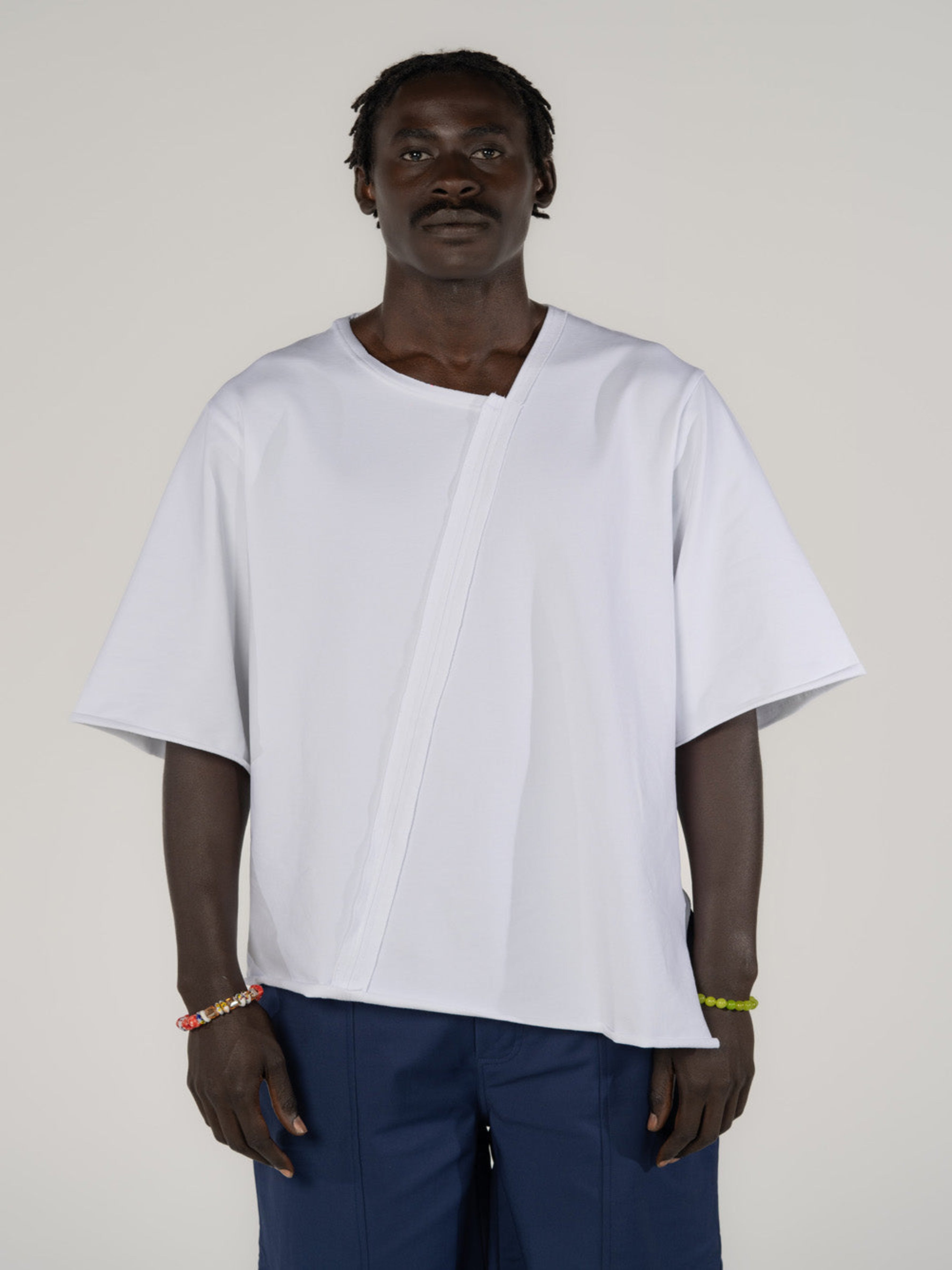 Asymmetrical Tee in White
