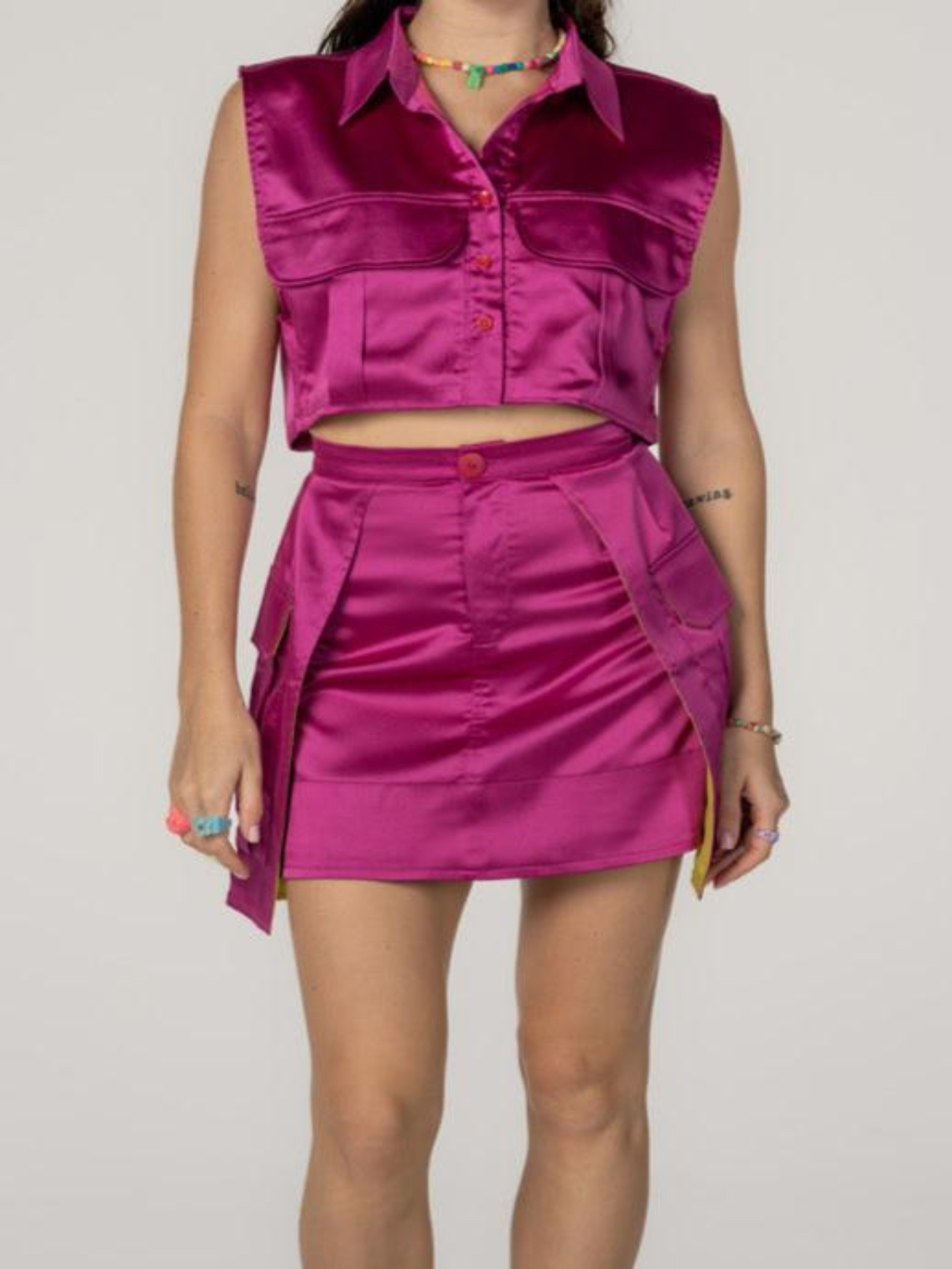 Cargo Skirt in Fuchsia