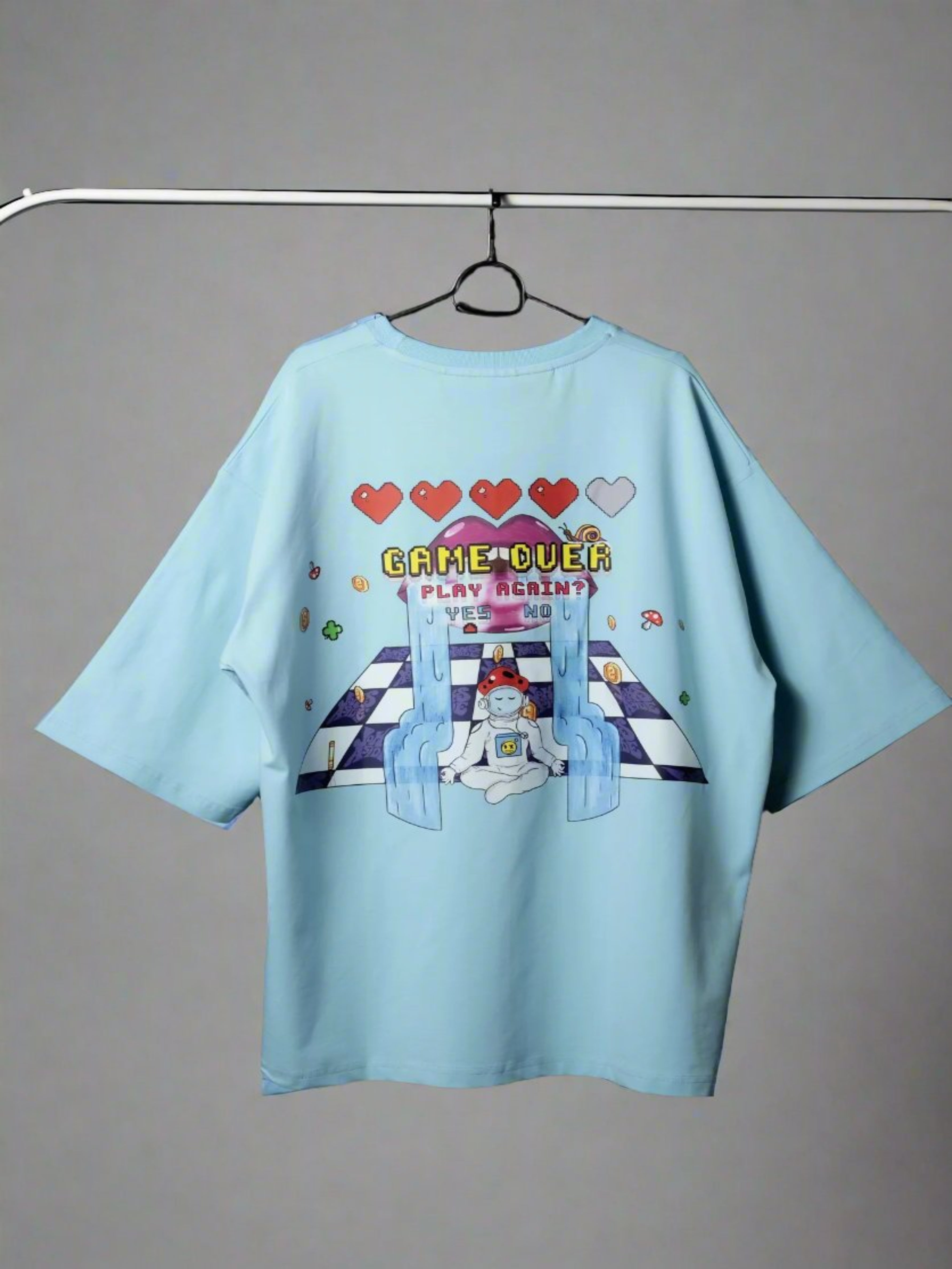 Game Over Tee in Blue