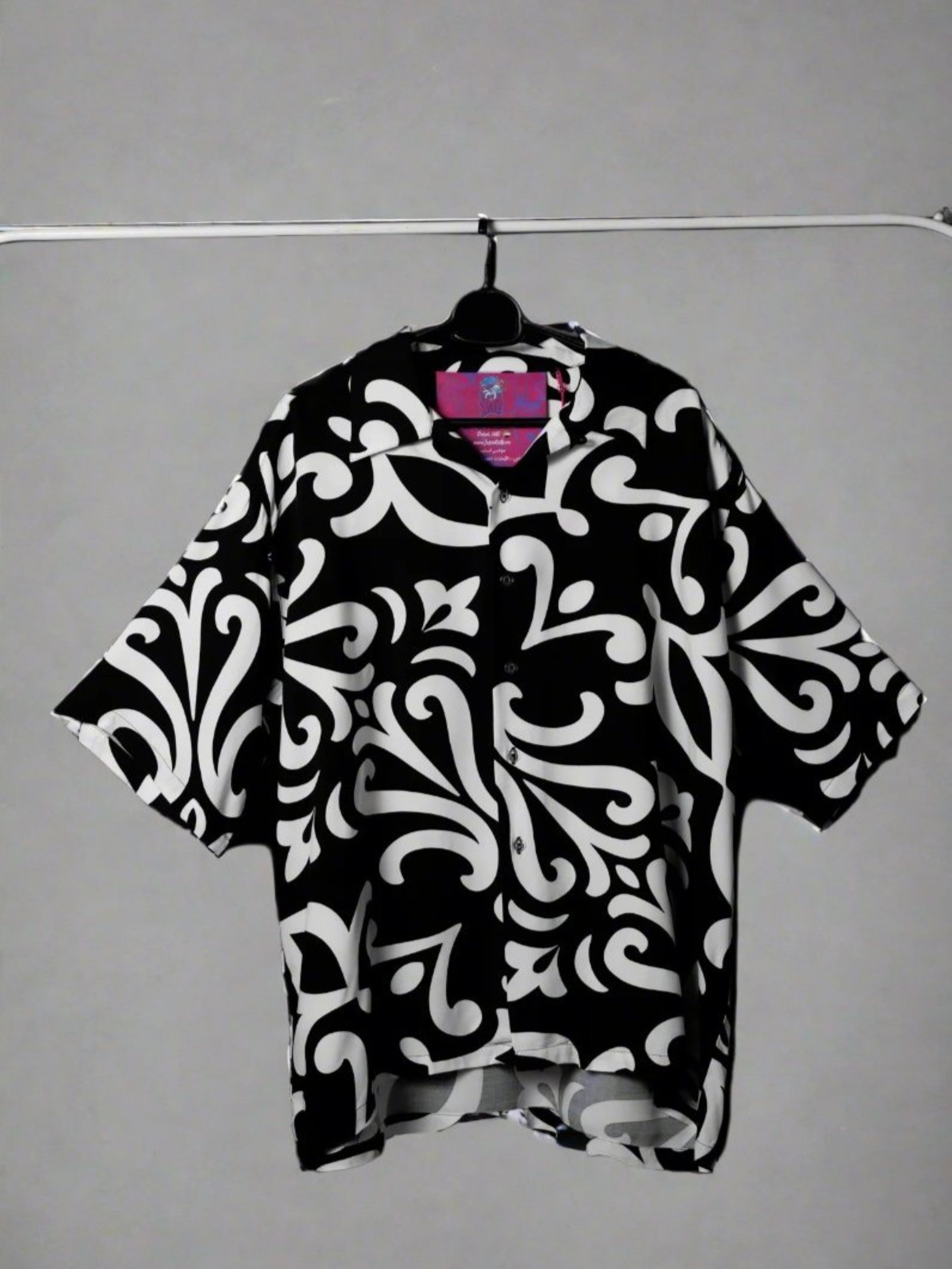 Button Up Shirt in Black Floral