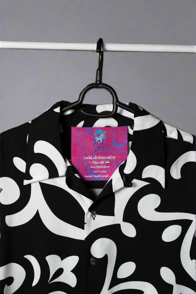 Button Up Shirt in Black Floral