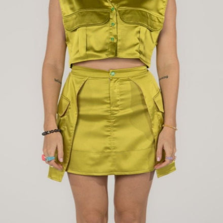 Cargo Skirt in Lime