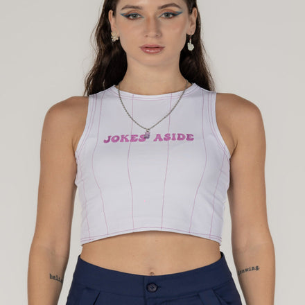 Logo Crop Top in White
