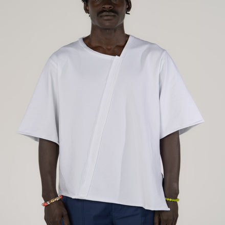 Asymmetrical Tee in White