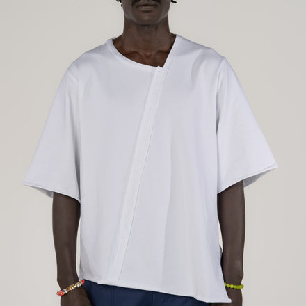 Asymmetrical Tee in White