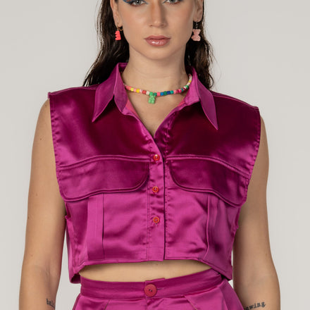 Fuchsia Pink Vest Top