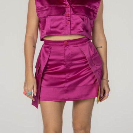 Cargo Skirt in Fuchsia
