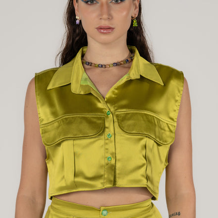 Lime Green Vest Top