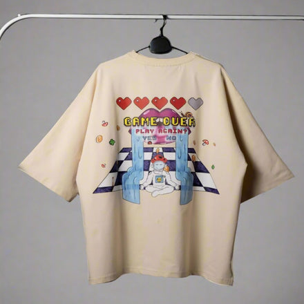 Game Over Tee in Cream