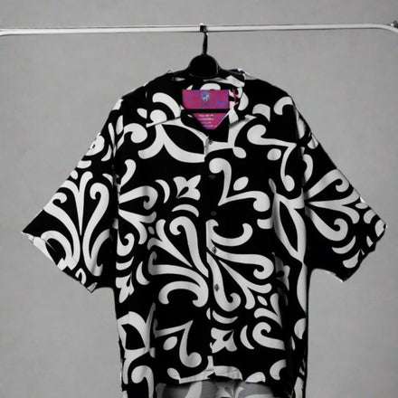 Button Up Shirt in Black Floral